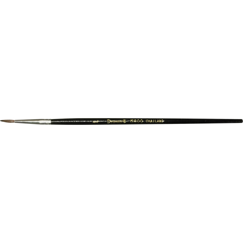 Black Pointed Bristle Artist Brush, 2.5 mm Brush Width, Camel Hair, Wood Handle Action Paper