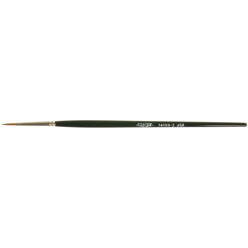 Artist Paint Brush, 3/32" Brush Width, Red Sable, Wood Handle Action Paper