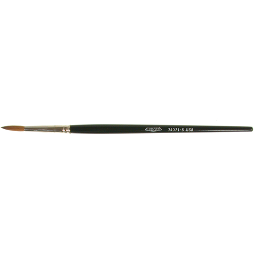 Artist Paint Brush, 5/32" Brush Width, Red Sable, Wood Handle Action Paper