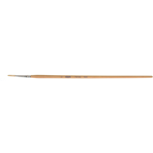 Pinceau de forme ronde en soies blanches pures pour marquage, Largeur de la brosse de 9/64", Soie blanche, Manche &agrave; Bois Action Paper