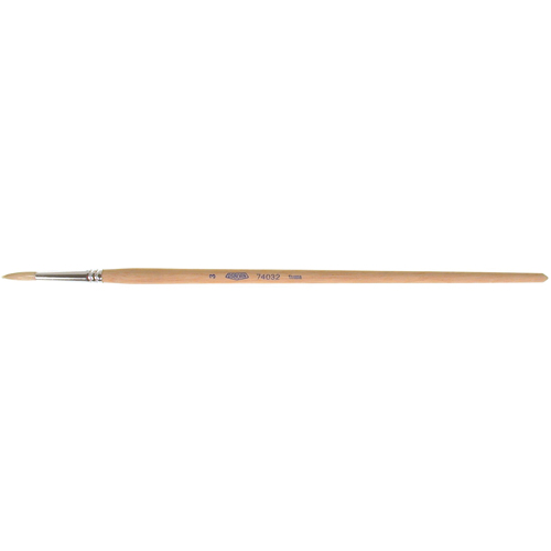 Pinceau de forme ronde en soies blanches pures pour marquage, Largeur de la brosse de 3/16", Soie blanche, Manche &agrave; Bois Action Paper