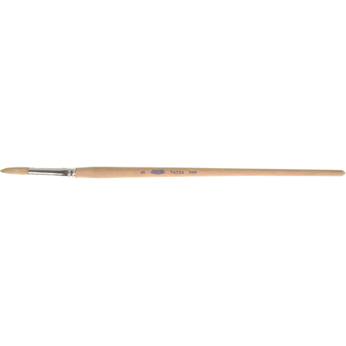Pinceau de forme ronde en soies blanches pures pour marquage, Largeur de la brosse de 1/4", Soie blanche, Manche &agrave; Bois Action Paper