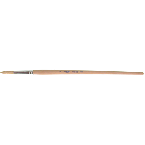 Pure White Bristle Round Marking Paint Brush, 9/32" Brush Width, White China, Wood Handle Action Paper