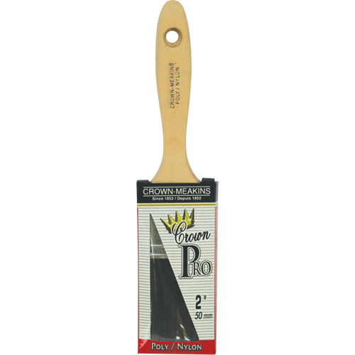 Pinceau droit Pro, Poly/nylon, Manche Bois, Largeur de 2" Action Paper