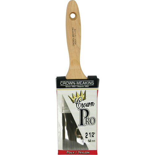 Crown Pro Angular Paint Brush, Poly/Nylon, Wood Handle, 2-1/2" Width Action Paper