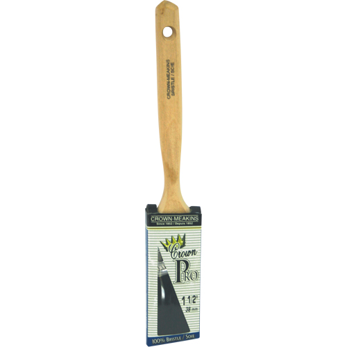 Crown Pro Straight Paint Brush, Bristle, Wood Handle, 1-1/2" Width Action Paper