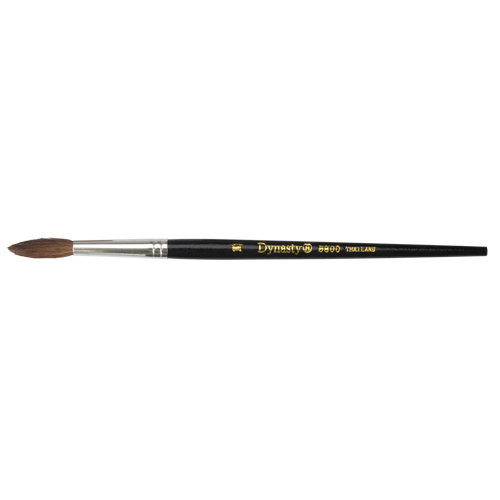 Pinceau pointu &agrave; soies noires pour artiste, Largeur de la brosse de 5,7 mm, Soie de chameau, Manche &agrave; Bois Action Paper