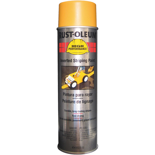 Peinture de traçage en a&eacute;rosol syst&egrave;me 2300 haute performance applicable en position invers&eacute;e, Jaune, 18 oz, Canette a&eacute;rosol Action Paper