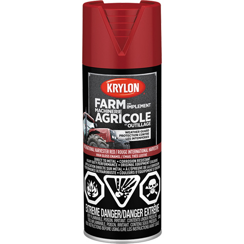 Peinture en a&eacute;rosol pour la ferme et l'&eacute;quipement, Rouge International Harvester, Tr&egrave;s brillant, 340 g, Canette a&eacute;rosol Action Paper