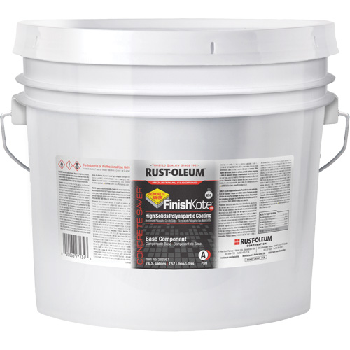 Concrete Saver&reg; FinishKote 80 High Solids Polyaspartic Floor Coating Part A, Pail, Clear/Tint Base Action Paper