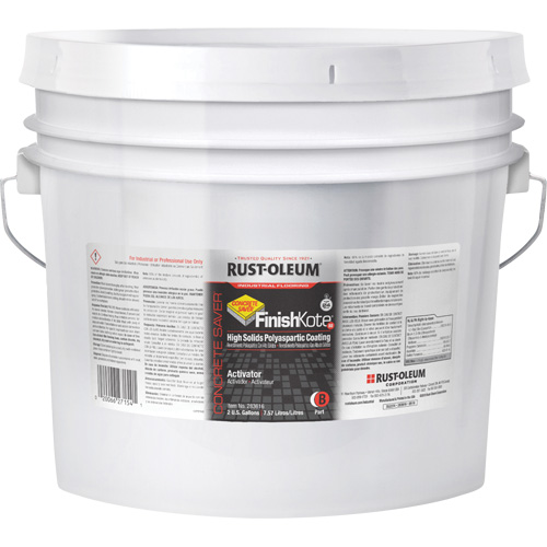 Concrete Saver&reg; FinishKote 80 High Solids Polyaspartic Floor Coating Part B, Pail, Clear/Tint Base Action Paper