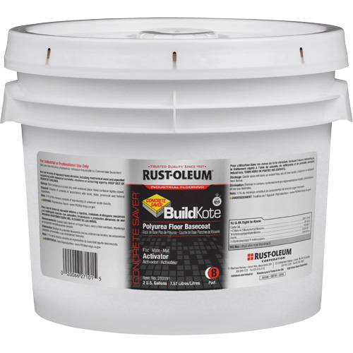 Appr&ecirc;t pour rev&ecirc;tement de sol polyur&eacute;e Concrete Saver BuildKote Partie B, 2 gal., Seau, Transparent/Base &agrave; teinter Action Paper