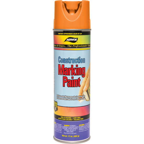 Peinture de marquage de construction, 17 oz, Canette a&eacute;rosol Action Paper
