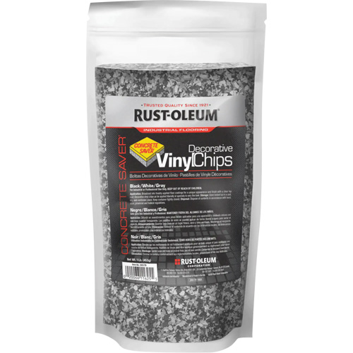 Concrete Saver&reg; Decorative Vinyl Chips, 0.5 kg, Bag, Black/White/Gray Blend Action Paper
