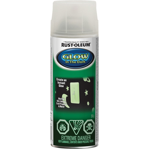 Specialty Glow-in-the-Dark Paint, Aerosol Can, Clear Action Paper