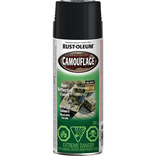 Specialty Camouflage Paint, Aerosol Can, Black Action Paper