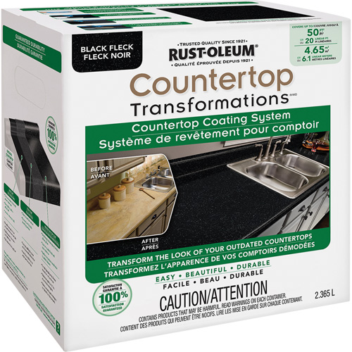 Countertop Transformations&reg; Fleck Countertop Coating System, 2.37 L, Kit, Black Fleck Action Paper