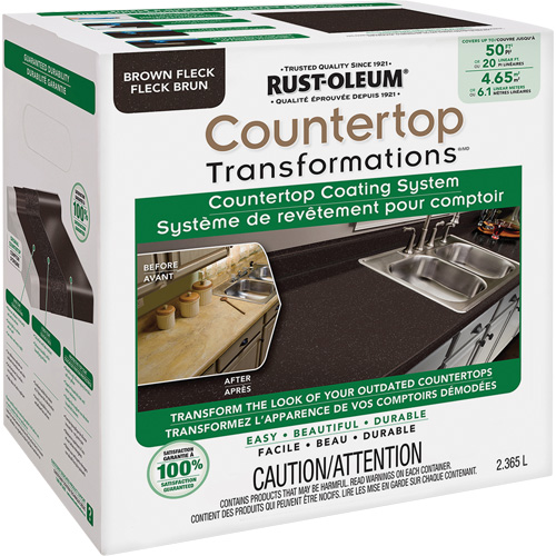 Syst&egrave;me de rev&ecirc;tement mouchet&eacute; pour comptoir Countertop Transformations, 2,37 L, Trousse, Tache brune Action Paper