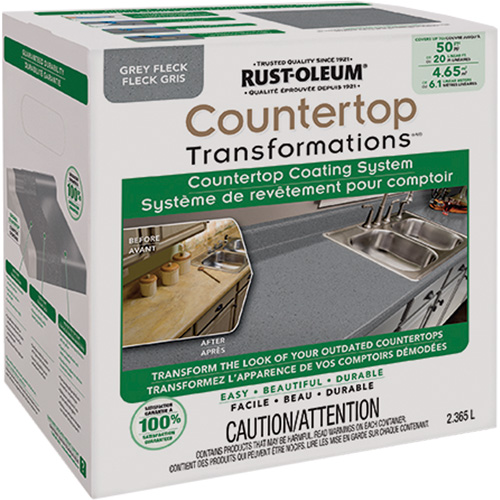 Syst&egrave;me de rev&ecirc;tement mouchet&eacute; pour comptoir Countertop Transformations, 2,37 L, Trousse, Molleton gris Action Paper