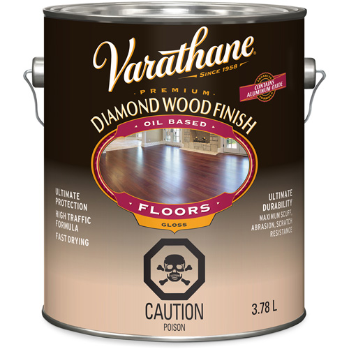 Enduit pour plancher &agrave; fini diamant pour bois Varathane, 3,78 L, Transparent, Brillant Action Paper
