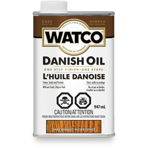 Watco&reg; Danish Oil, 947 ml, Dark Walnut, Transparent Action Paper