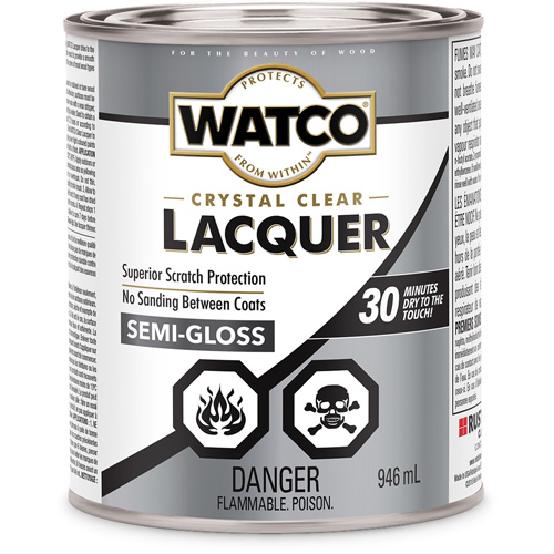 Watco&reg; Lacquer Wood Finish, 946 ml, Clear, Semi-Gloss Action Paper