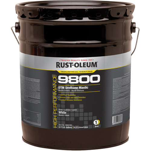9800 System DTM Urethane Mastic, 5 gal., White, High-Gloss Action Paper