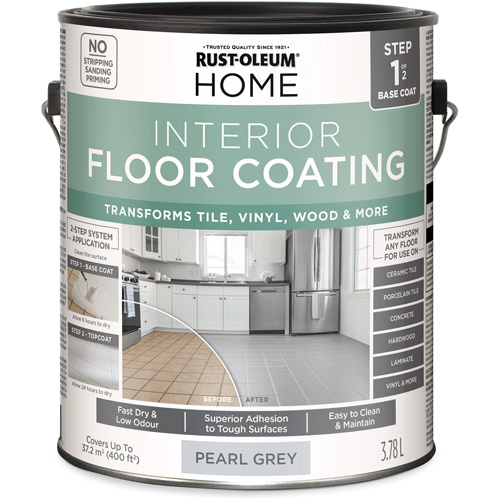 Couche de fond pour syst&egrave;me de rev&ecirc;tement de plancher int&eacute;rieur &agrave; la maison, 3,78 L, &agrave; l'eau, Tr&egrave;s mat, Gris Action Paper