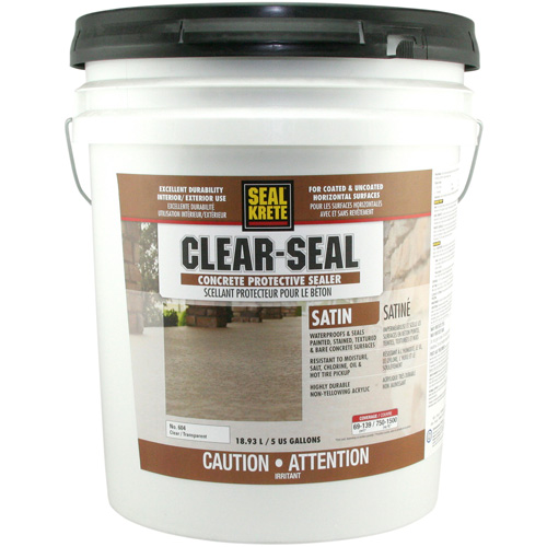 Produit d&eacute;tanch&eacute;it&eacute; protecteur Seal-Krete, 18,93 L, &agrave; l'eau, Satin, Transparent Action Paper