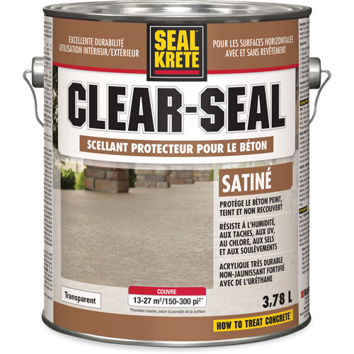Seal-Krete&reg; Protective Sealer, 3.78 L, Urethane-Based, Satin, Clear Action Paper
