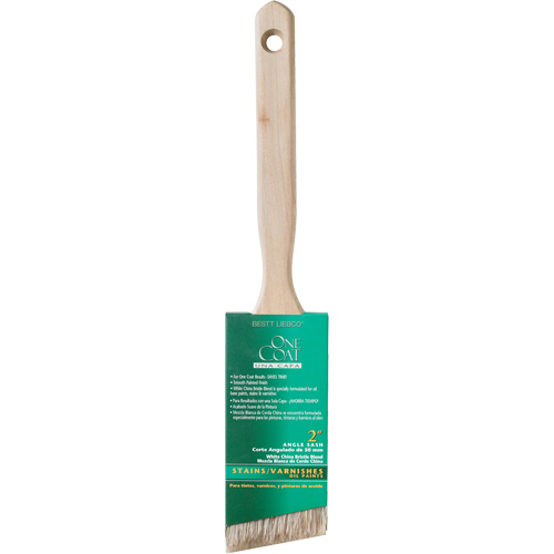 Brosse de pouce &agrave; angle One Coat, Soie blanche, Manche Bois, Largeur de 2" Action Paper