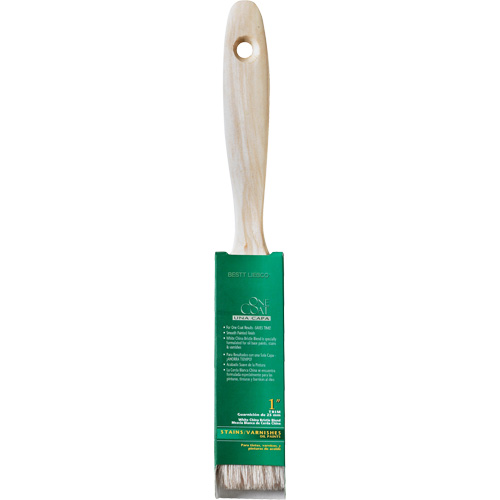 Pinceau pour murs et moulures One Coat, Soie blanche, Manche Bois, Largeur de 1" Action Paper