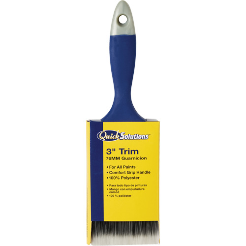Quick Solutions Trim Brush, Polyester, Plastic Handle, 3" Width Action Paper
