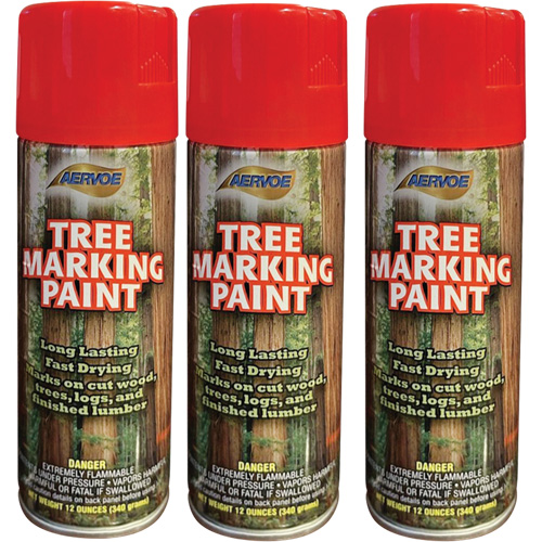 Peinture fluorescente pour marquer les arbres Aervoe 690, Rouge fluorescent, 16 oz Action Paper
