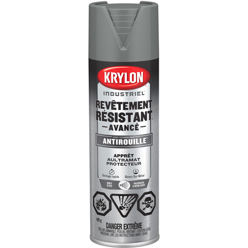 Peinture Tough Coat avec technologie Rust Barrier, Appr&ecirc;t gris, Ultra-mat, 425 g, Canette a&eacute;rosol Action Paper