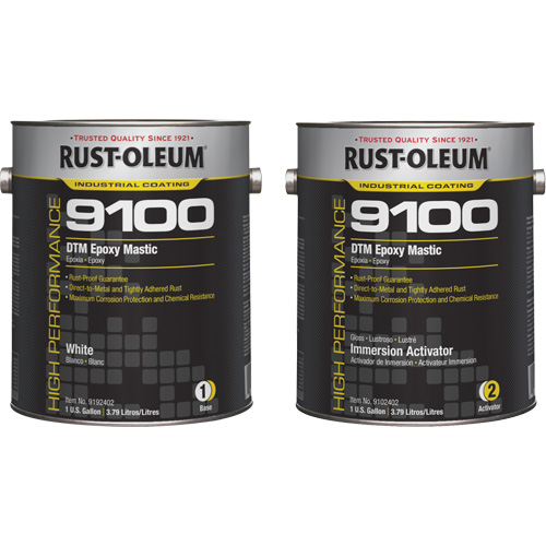 9100 System DTM Epoxy Mastic Base & Activator Kit, White, Gallon Action Paper