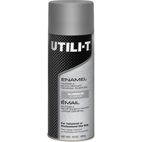 UTILI-T General Purpose Enamel Spray Paint, Aluminum, Gloss, 10 oz./283 g, Aerosol Can Action Paper