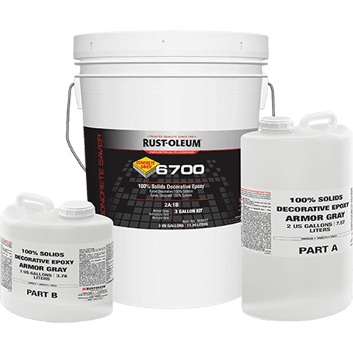 6700 100% Solids Decorative Epoxy, 3 gal., Epoxy-Based, High-Gloss, Grey Action Paper