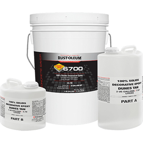 6700 100% Solids Decorative Epoxy, 3 gal., Epoxy-Based, High-Gloss, Beige Action Paper