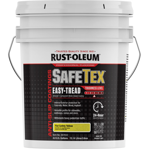 SafeTex&reg; Easy-Tread Acrylic Coating, 4 gal., Water-Based, Flat/Textured, Yellow Action Paper