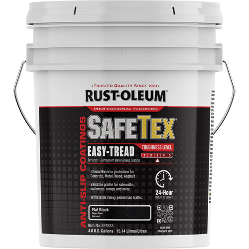 SafeTex&reg; Easy-Tread Acrylic Coating, 4 gal., Water-Based, Flat/Textured, Black Action Paper
