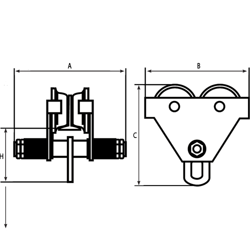 Adjustable Trolleys, 1000 lbs. (0.5 tons) Action Paper