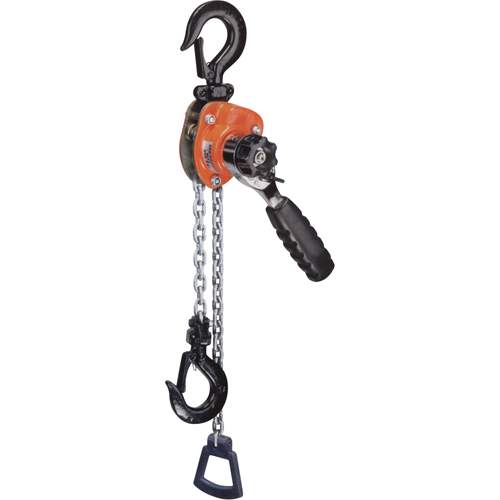 Series 603 Mini Ratchet Lever Hoist, 10' Lift, 1100 lbs. (0.55 tons) Capacity, Steel Chain Action Paper