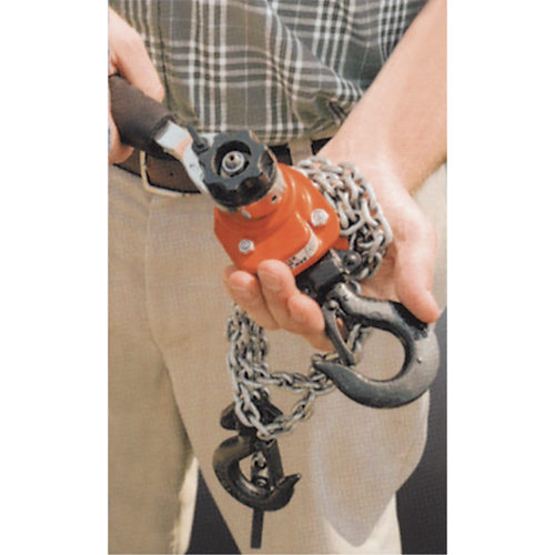 Series 602 Mini Ratchet Lever Hoist, 5' Lift, 550 lbs. (0.275 tons) Capacity, Steel Chain Action Paper