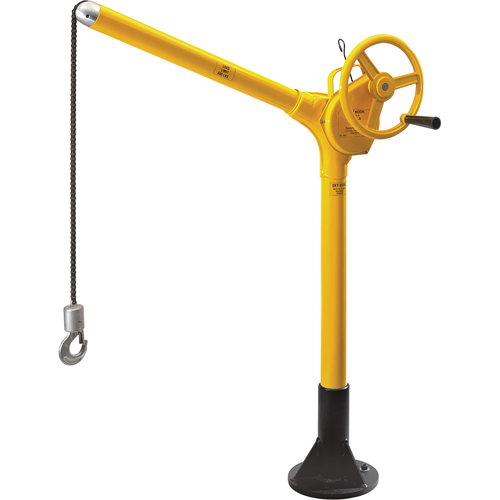 Tall Industrial Lifting Device with Bolt-Down Base, 500 lbs. (0.25 tons) Capacity Action Paper