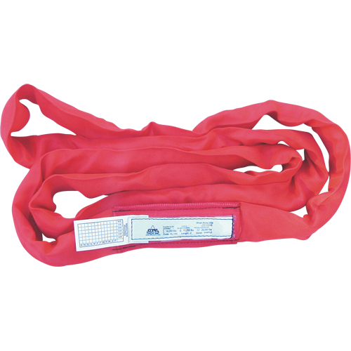 Round Slings, Red, 3" W x 6' L, 14000 lbs. Vertical Load Action Paper