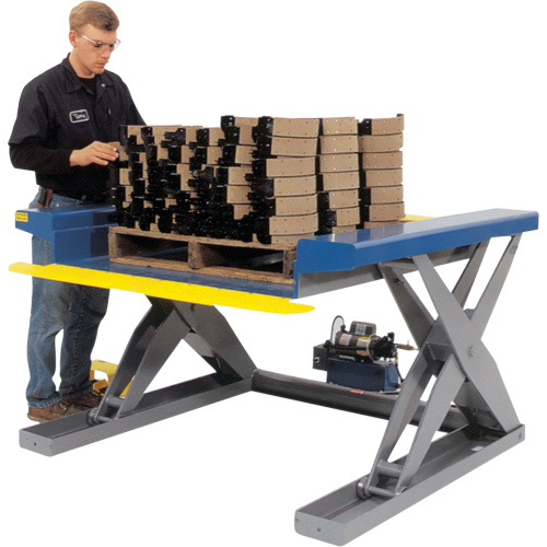 Hydraulic Floor-Height Scissor Lift Tables, Steel, 4000 lbs. Capacity Action Paper