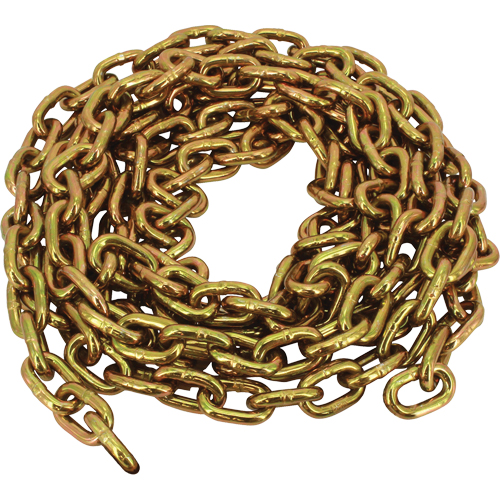 Grade 70 Imported Transport Chain, Carbon Steel, 1/2" x 100' (30.4 m) L, Grade 70, 11300 lbs. (5.65 tons) Load Capacity Action Paper