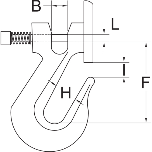 Clevis Grab Hook with Latch - Grade 70 Action Paper