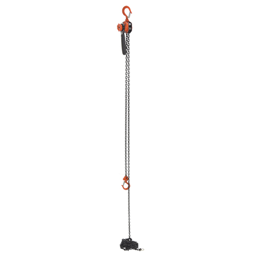 Mini Lever Hoist, 15' Lift, 500 lbs. (0.25 tons) Capacity, Steel Chain Action Paper